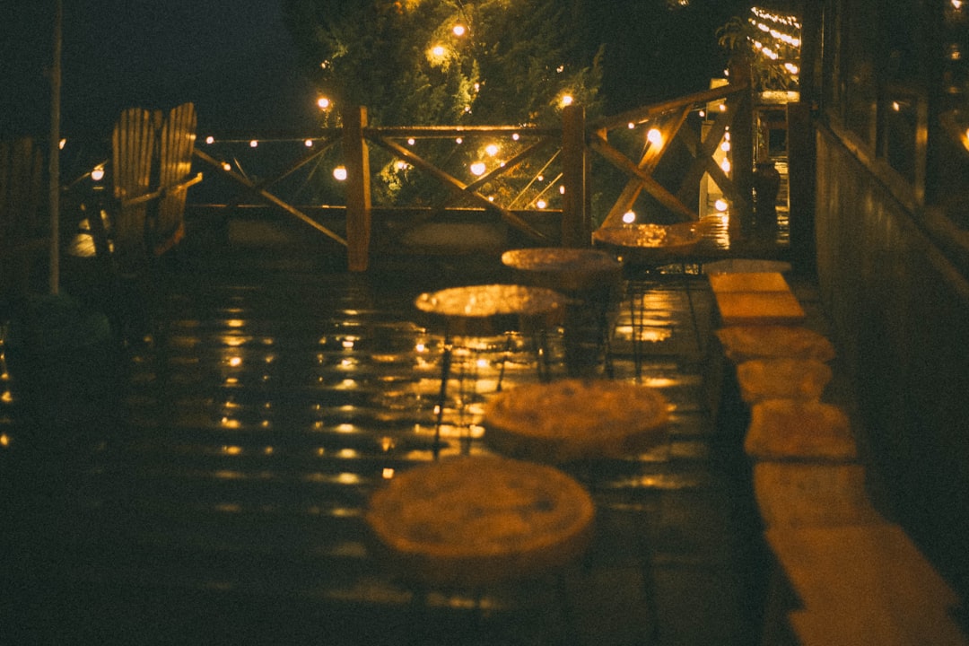 Outdoor patio pizza party with friends gathering around