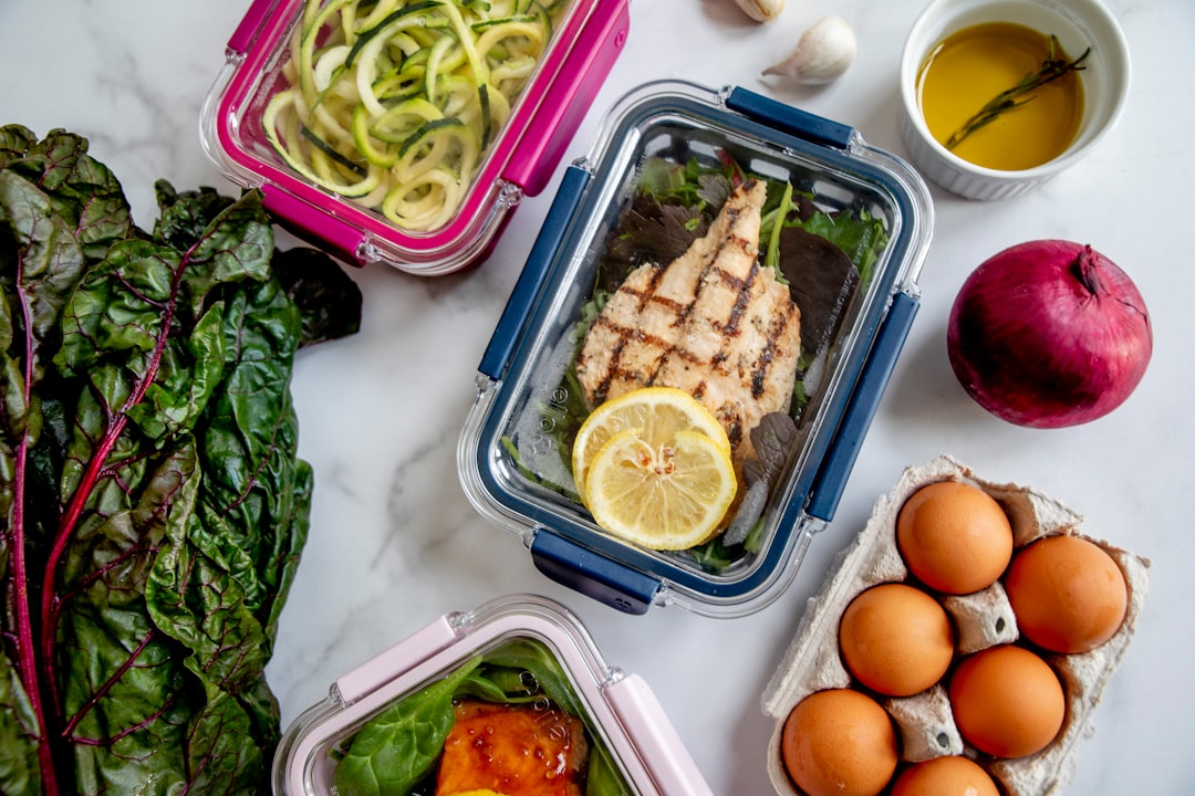 Glass food storage containers organized
