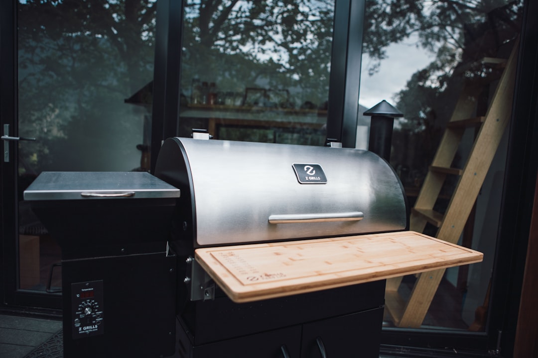 Backyard BBQ smoker setup