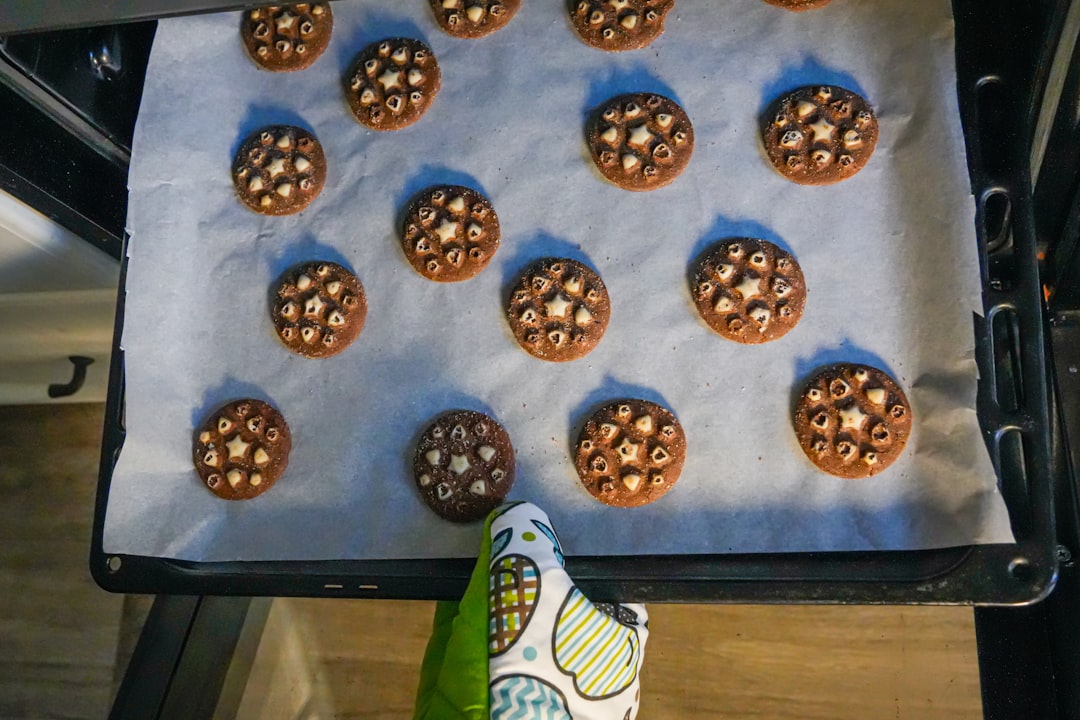 Freshly baked cookies cooling