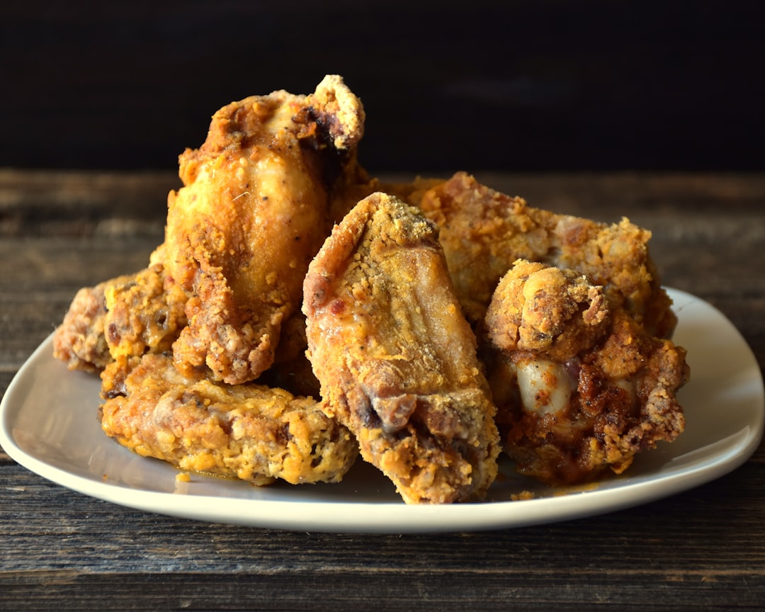 Golden brown chicken wings with honey garlic glaze