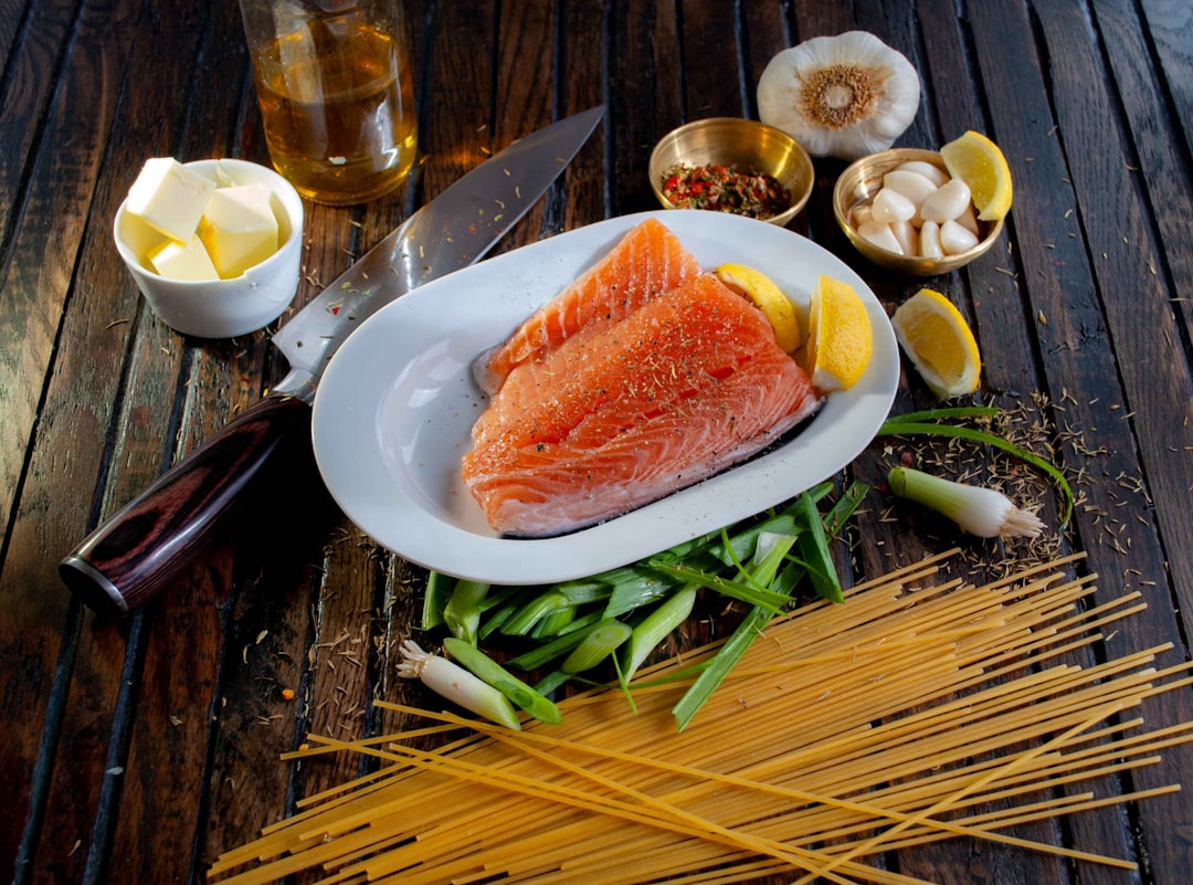 Salmon fillet with garlic butter and herbs