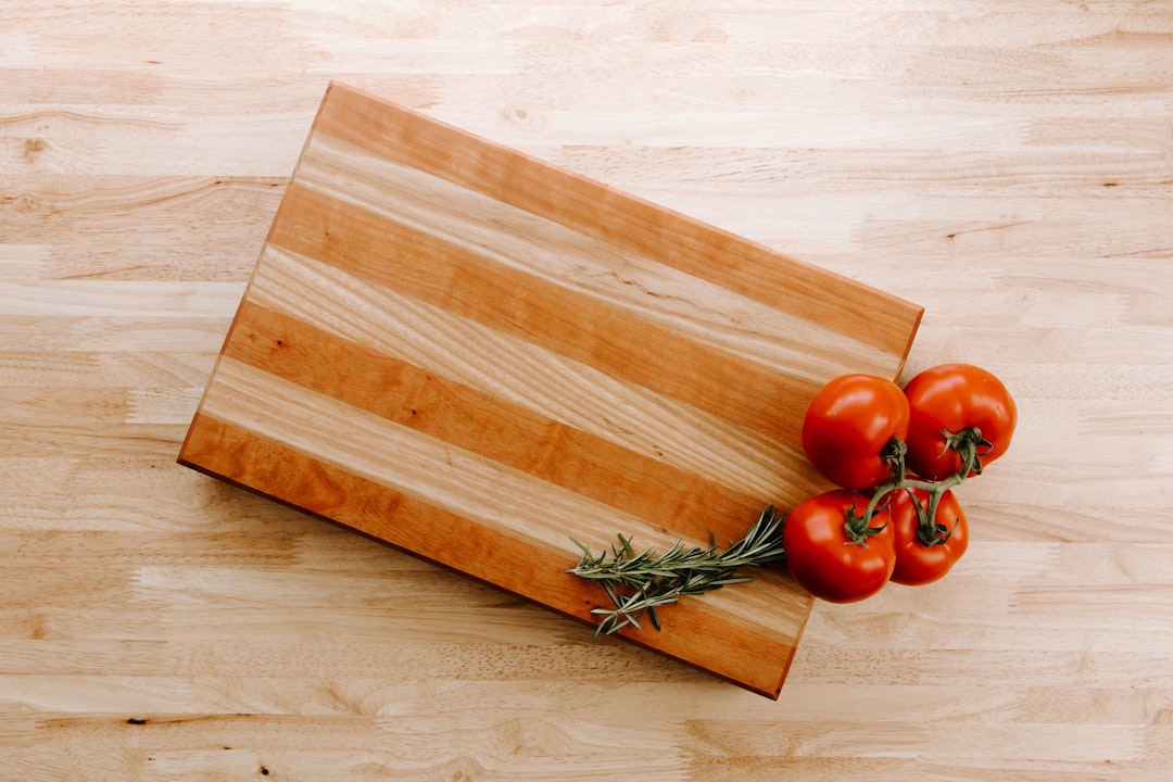 Large wooden cutting board for food prep