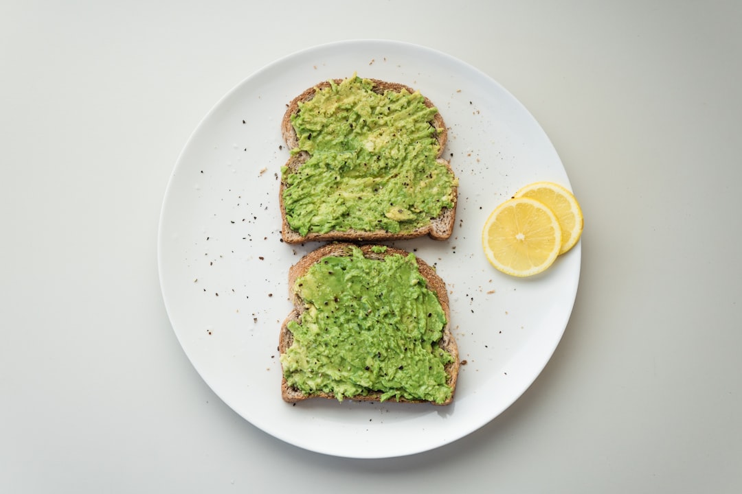 Avocado sliced on toast with perfect slices