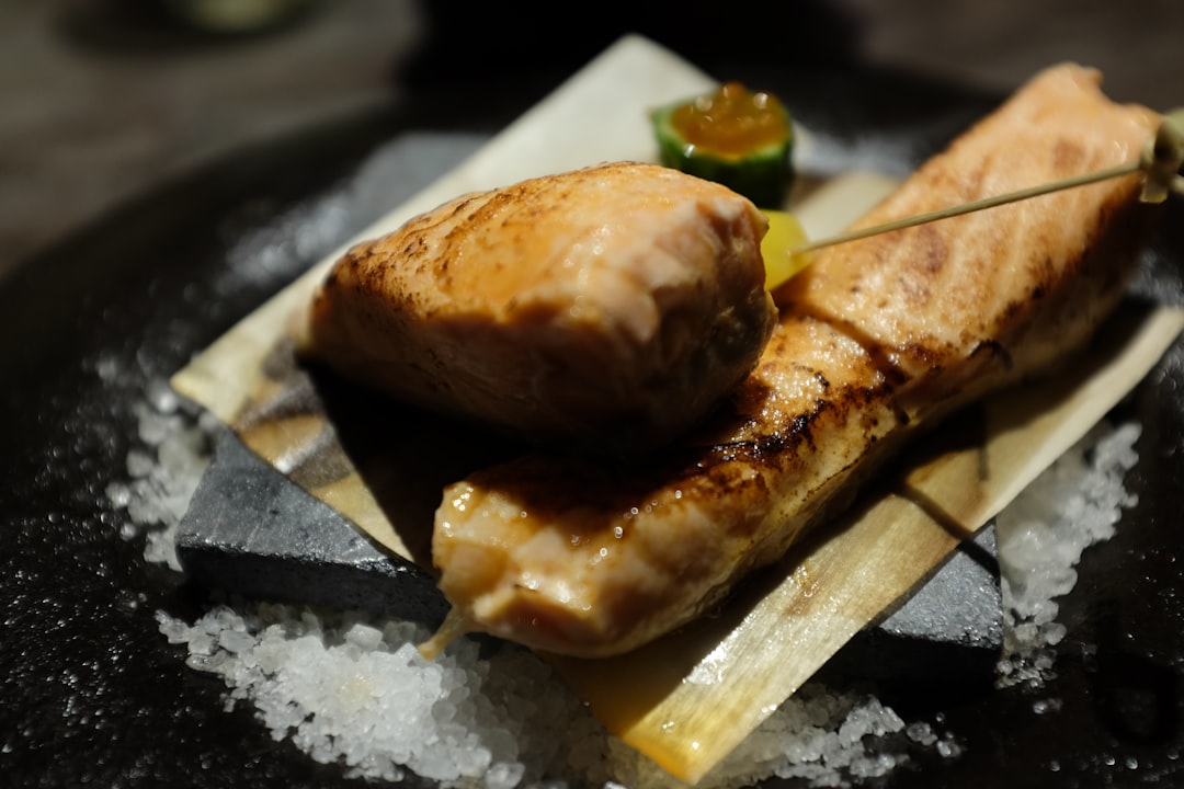 Perfectly cooked salmon fillet