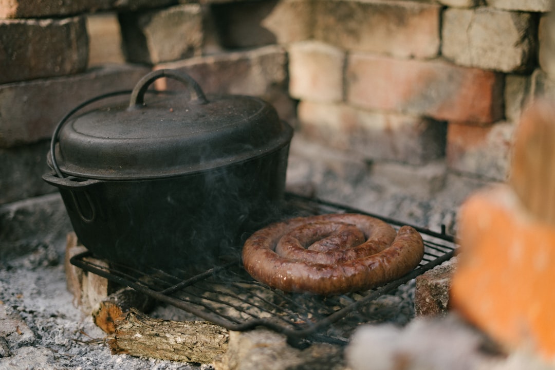 Enameled cast iron Dutch oven on a stovetop