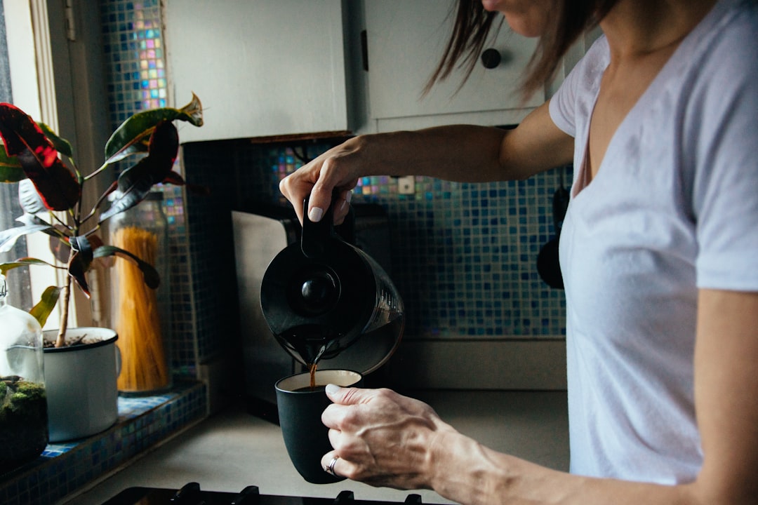 Making tea at home in kitchen