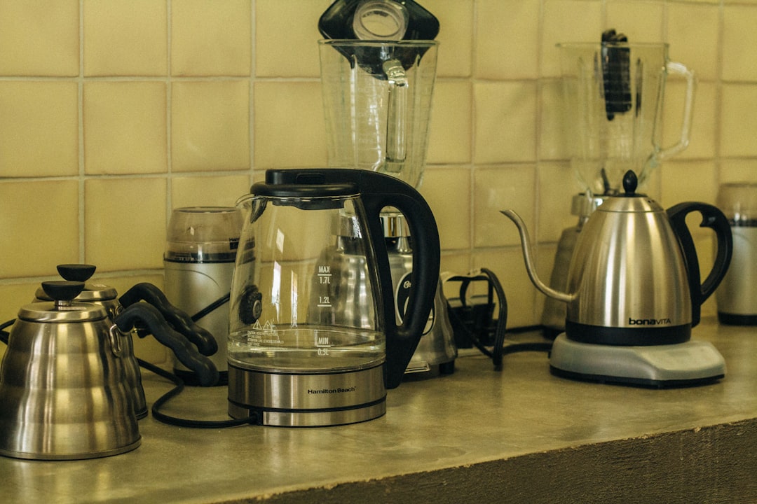 Temperature control display on modern kettle