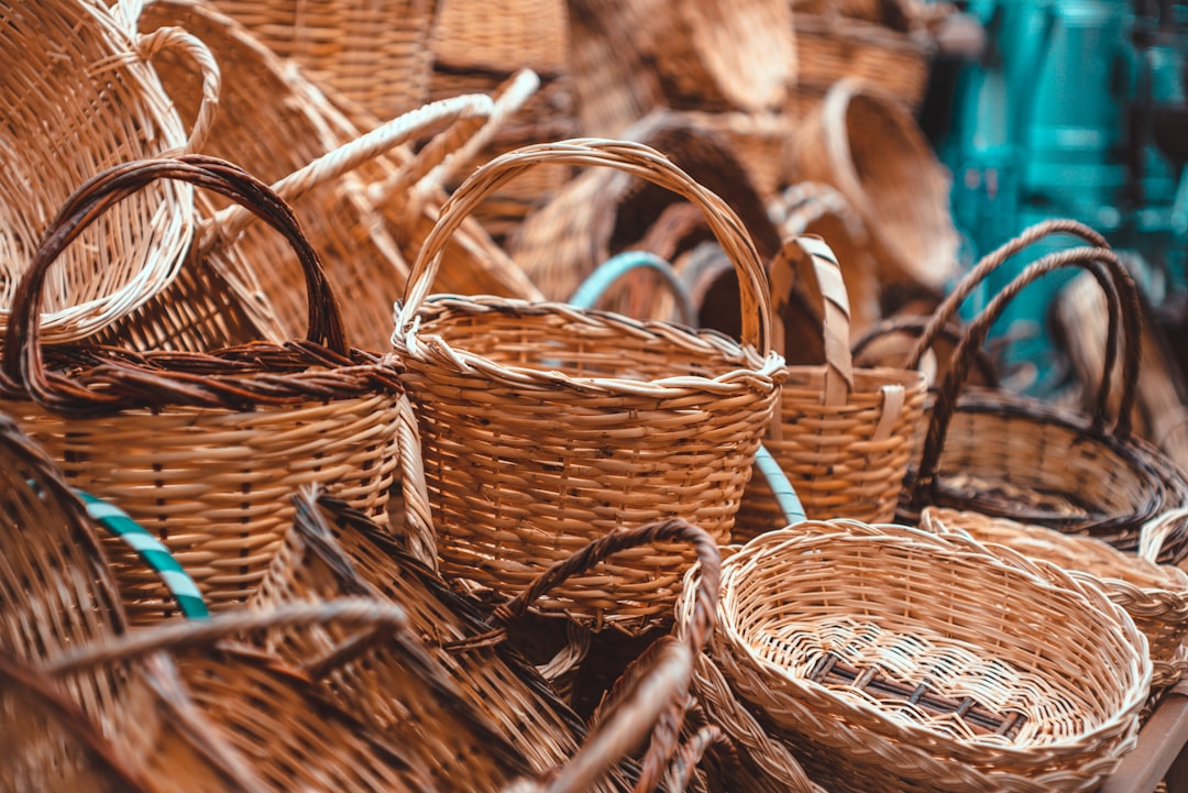 woven storage baskets kitchen