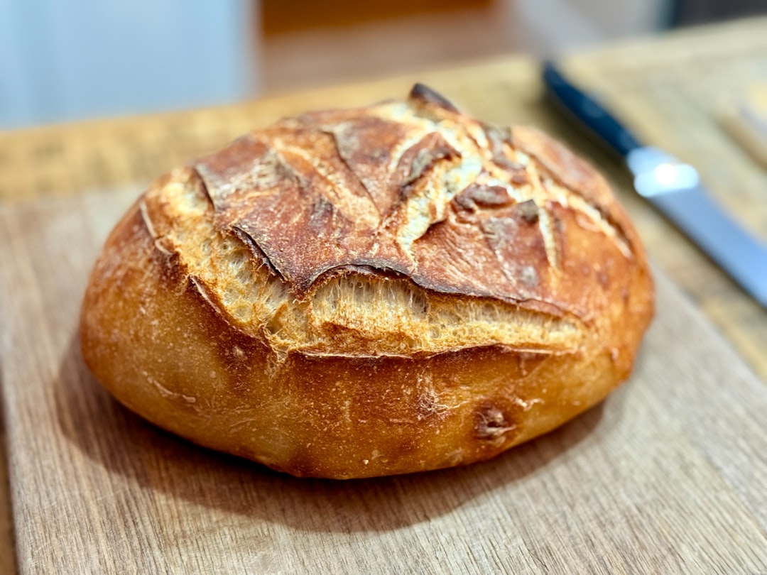 Crusty homemade bread fresh from the oven