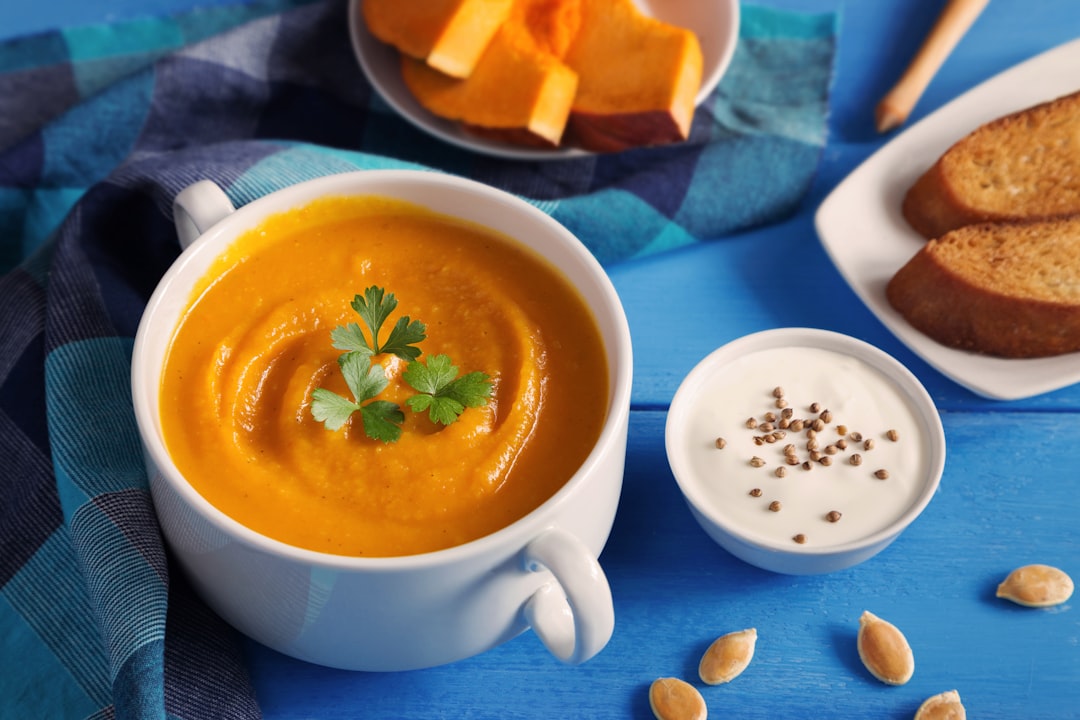 Pureed soup in bowl