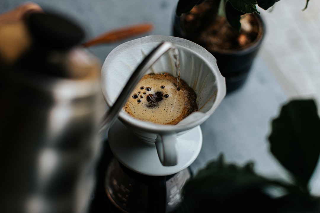 Coffee brewing pour over in the morning