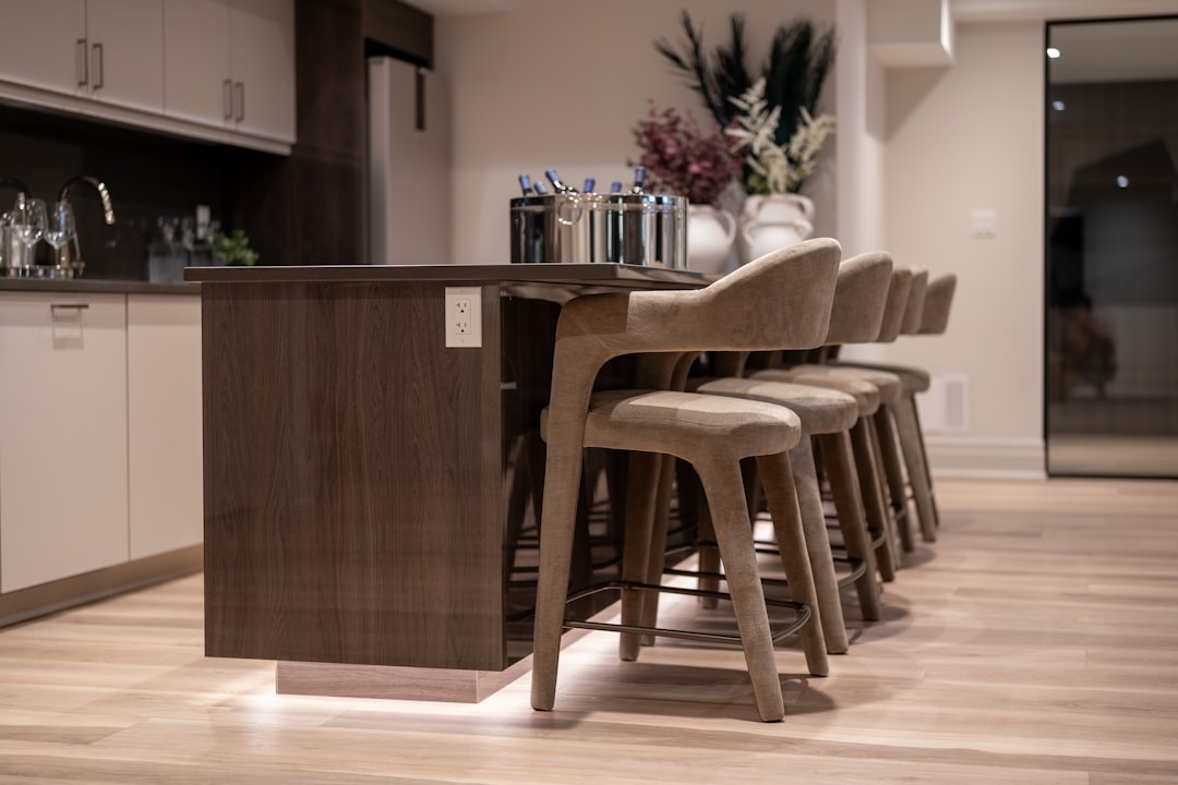 Kitchen island with comfortable counter-height bar stools