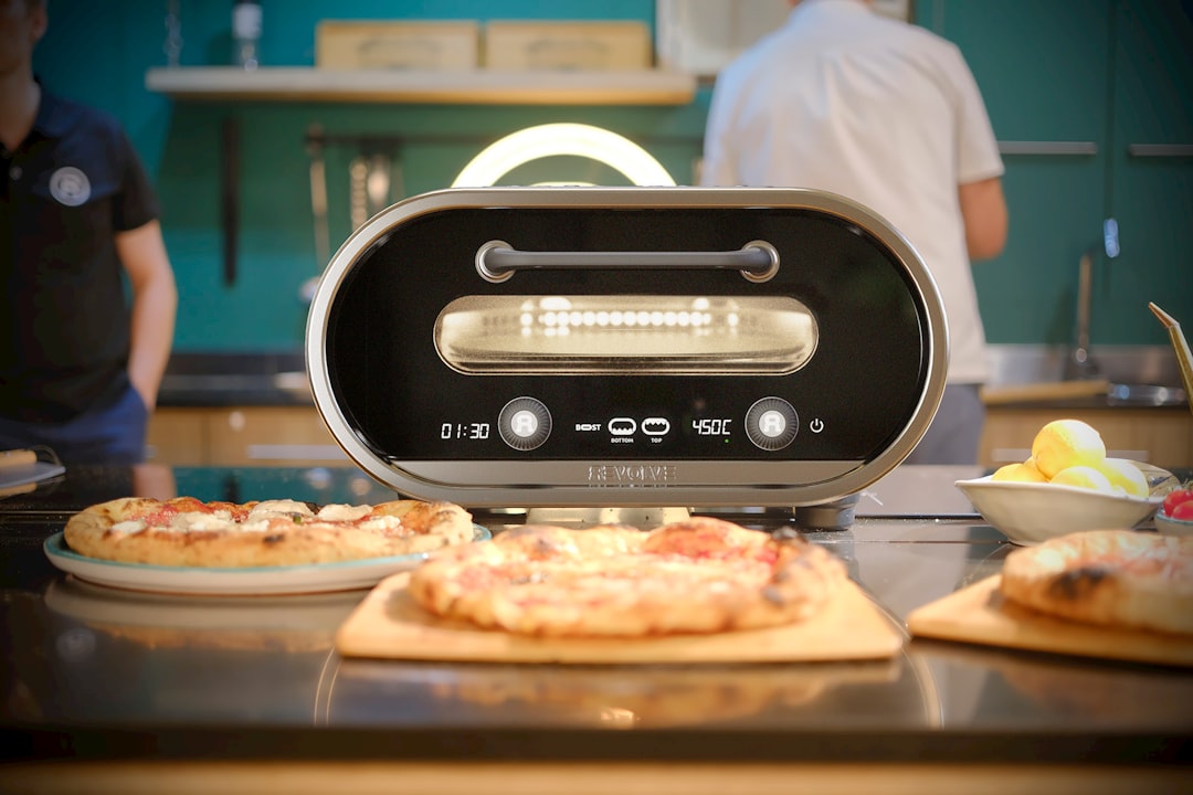 Modern smart oven with touchscreen display