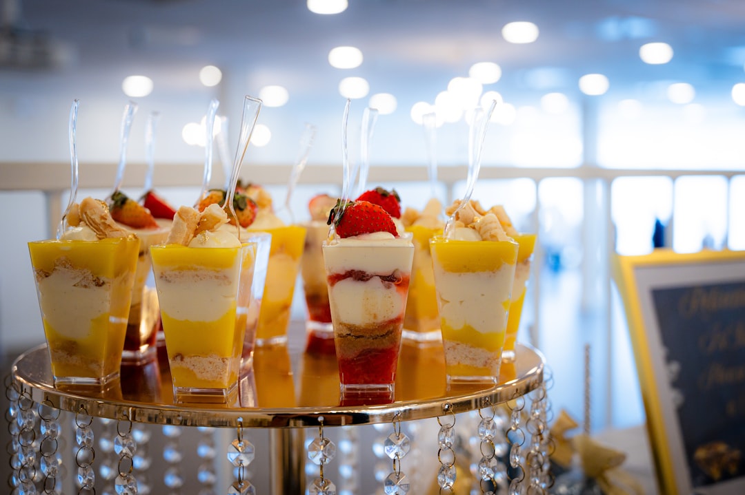 Dessert display on a cake stand