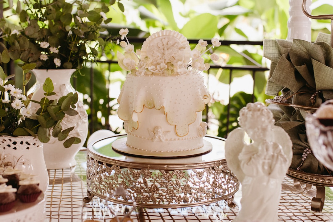 Elegant dessert display on a cake stand