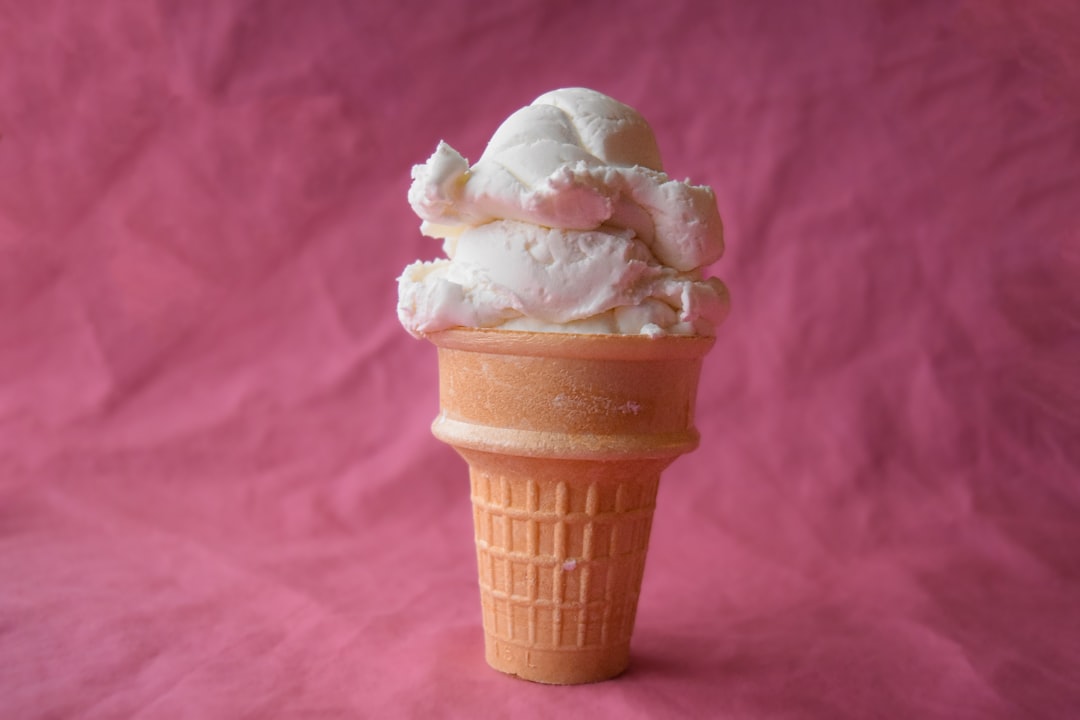 Fresh waffle cones cooling in glasses