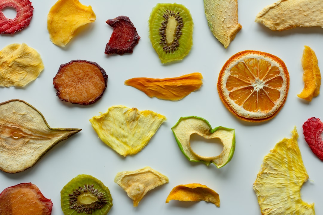 Food dehydrator with dried fruit