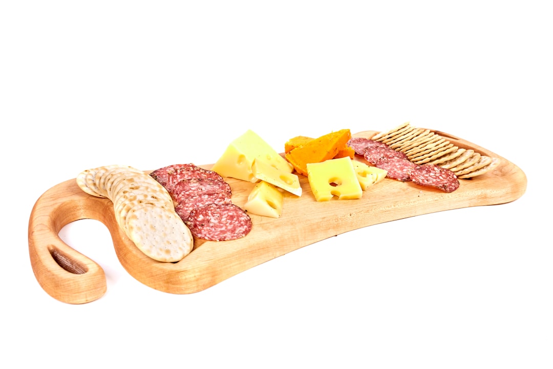 wooden charcuterie board serving