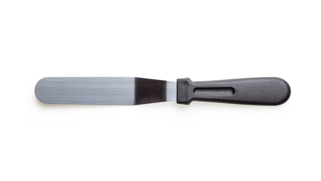 Spatula and baking tools on a kitchen counter