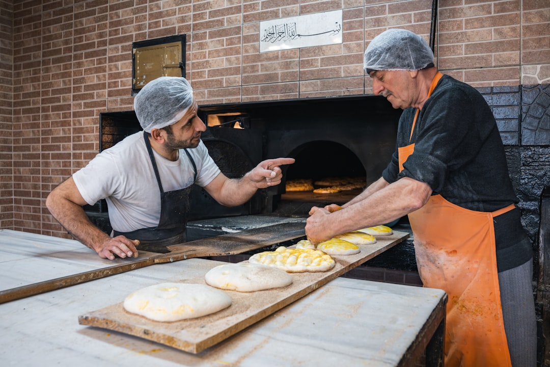 Commercial baking sheet pans in oven