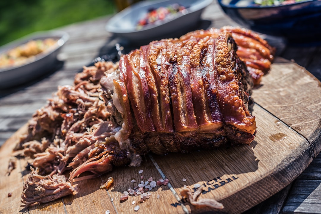 Pulled pork shoulder freshly smoked