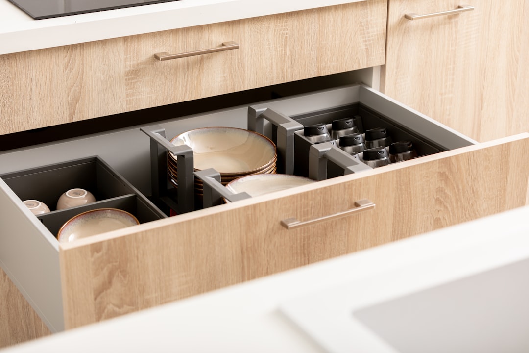 Under sink kitchen cabinet with organizer shelves