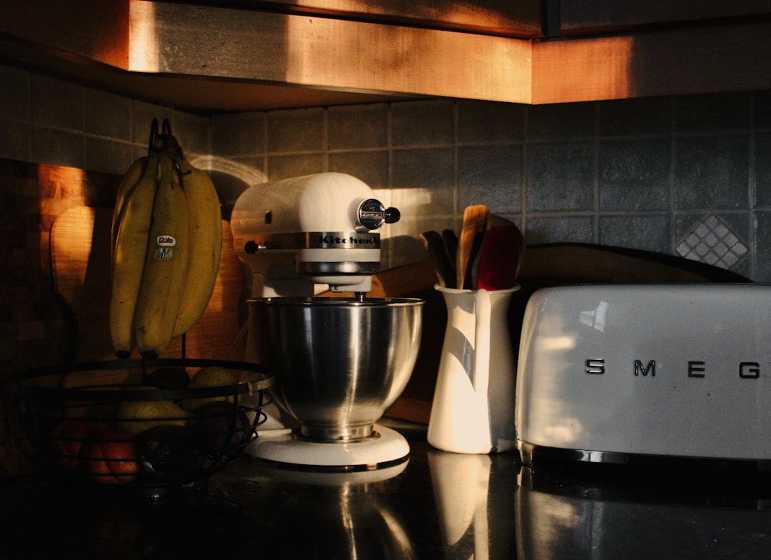Stand mixer with various attachments and accessories