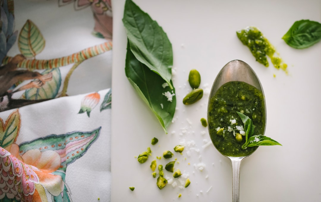 Fresh basil pesto with pine nuts and Parmesan