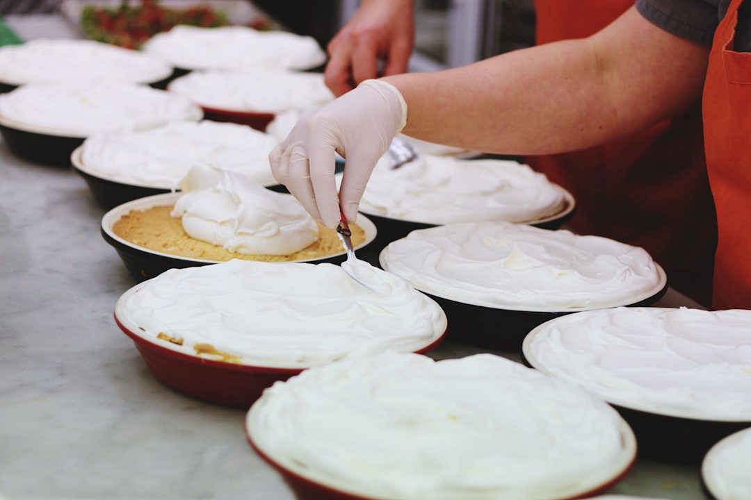 Freshly whipped cream served in a small dessert bowl