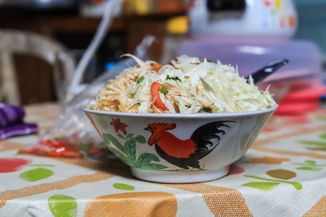 Bowl of freshly shredded cabbage and coleslaw