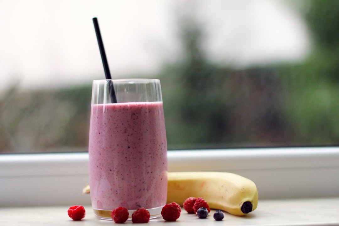 Morning breakfast smoothie being made in a kitchen