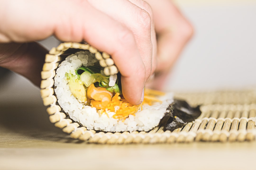Sushi rice being prepared