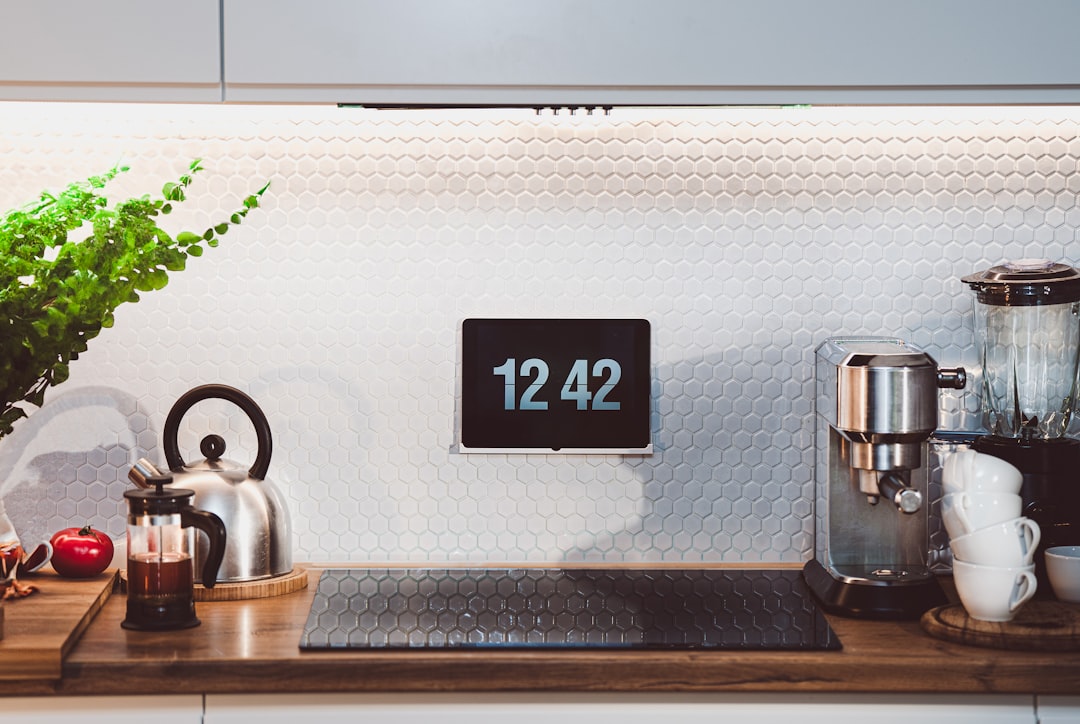 Wireless cooking gadgets and kitchen tech on counter