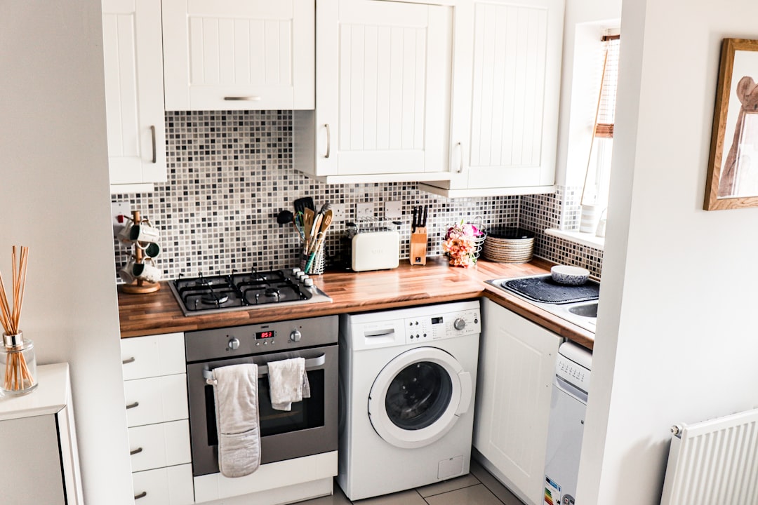 Mini refrigerator in a compact kitchen space