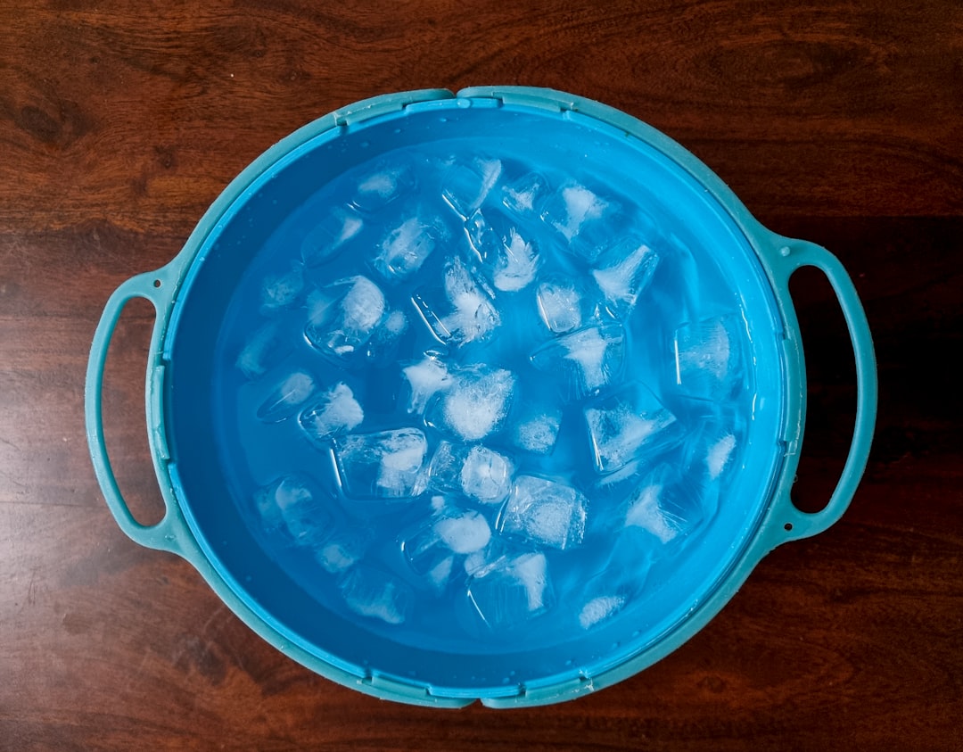 Silicone ice cube tray with lid in the freezer