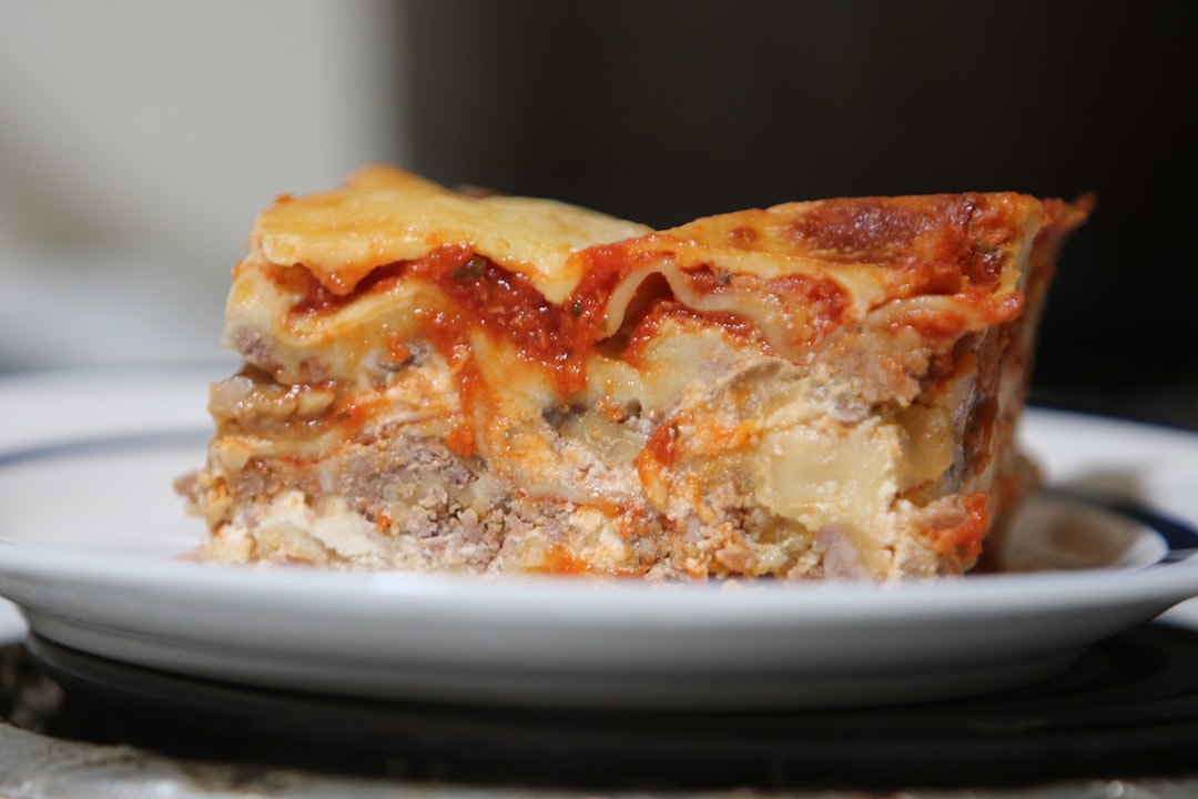 Single serving slice of lasagna ready for freezing