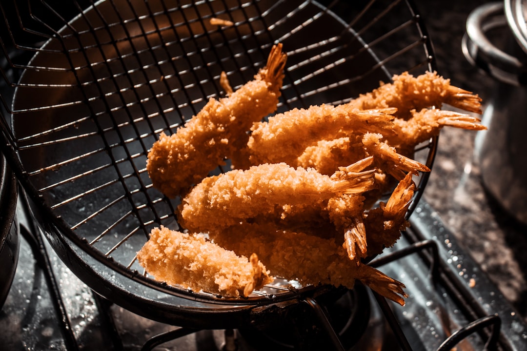 Crispy golden air fried food on plate
