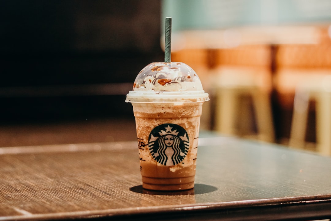 Blended iced coffee frappuccino