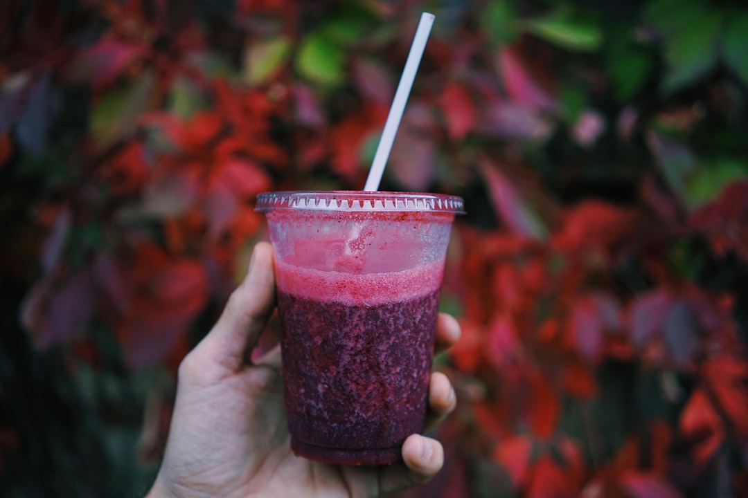 Smoothie in a single-serve travel cup ready to go