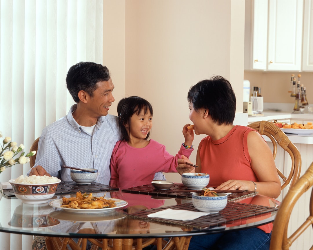 Family dinner spread on a table with home-cooked food