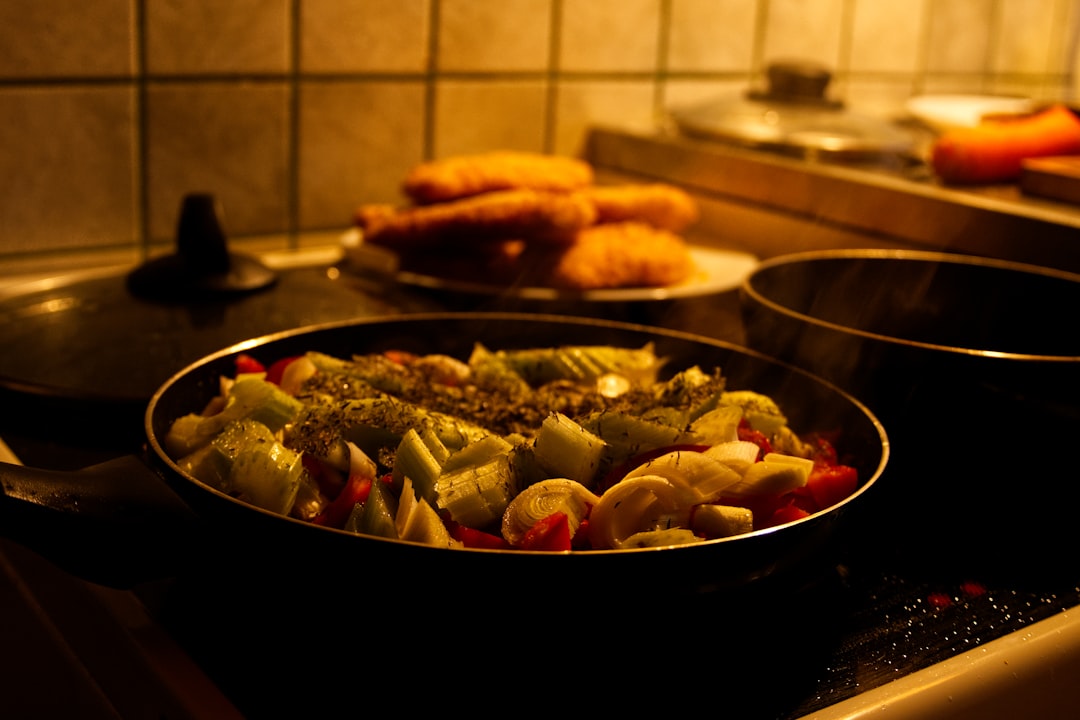 Electric skillet on a kitchen counter ready for cooking
