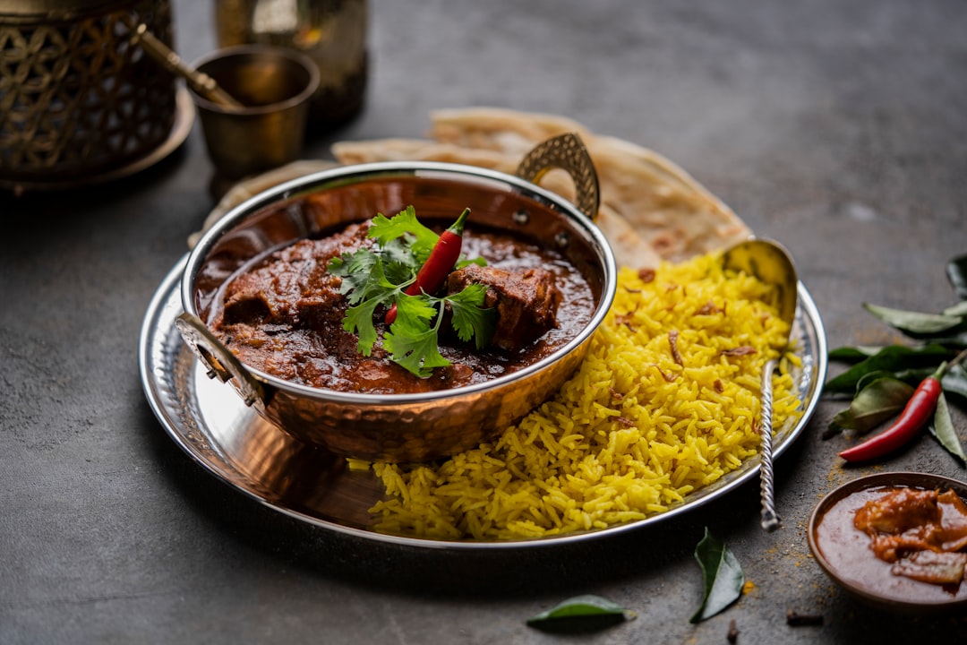 Curry simmering in a pot on the stove