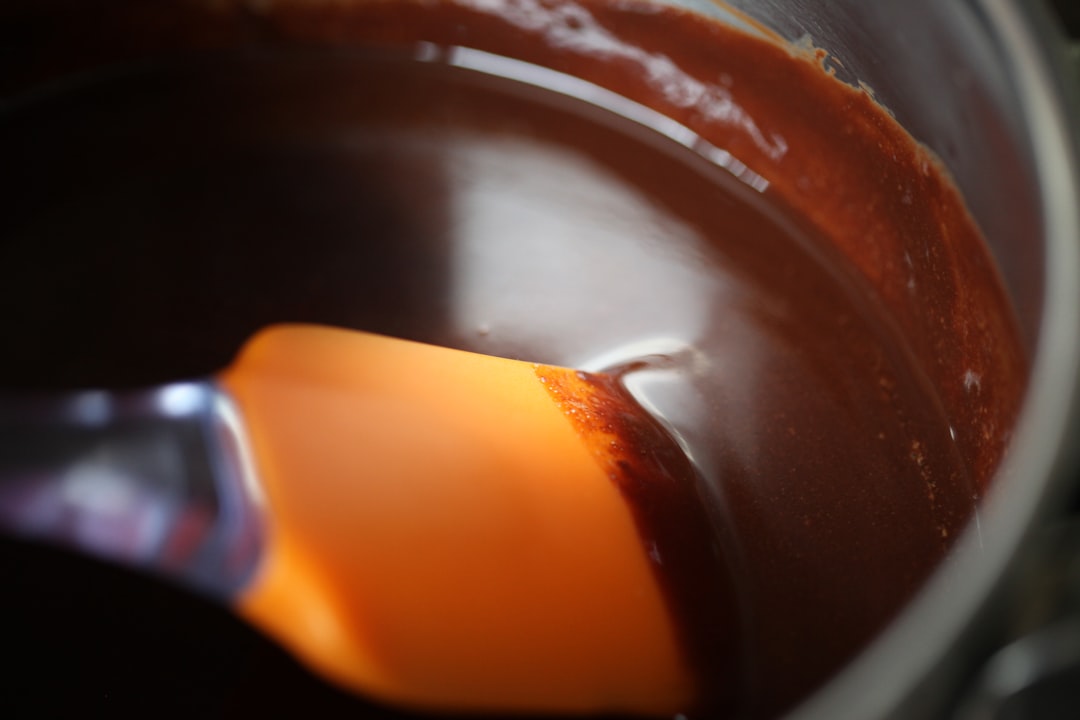 Silicone spatulas in use during baking