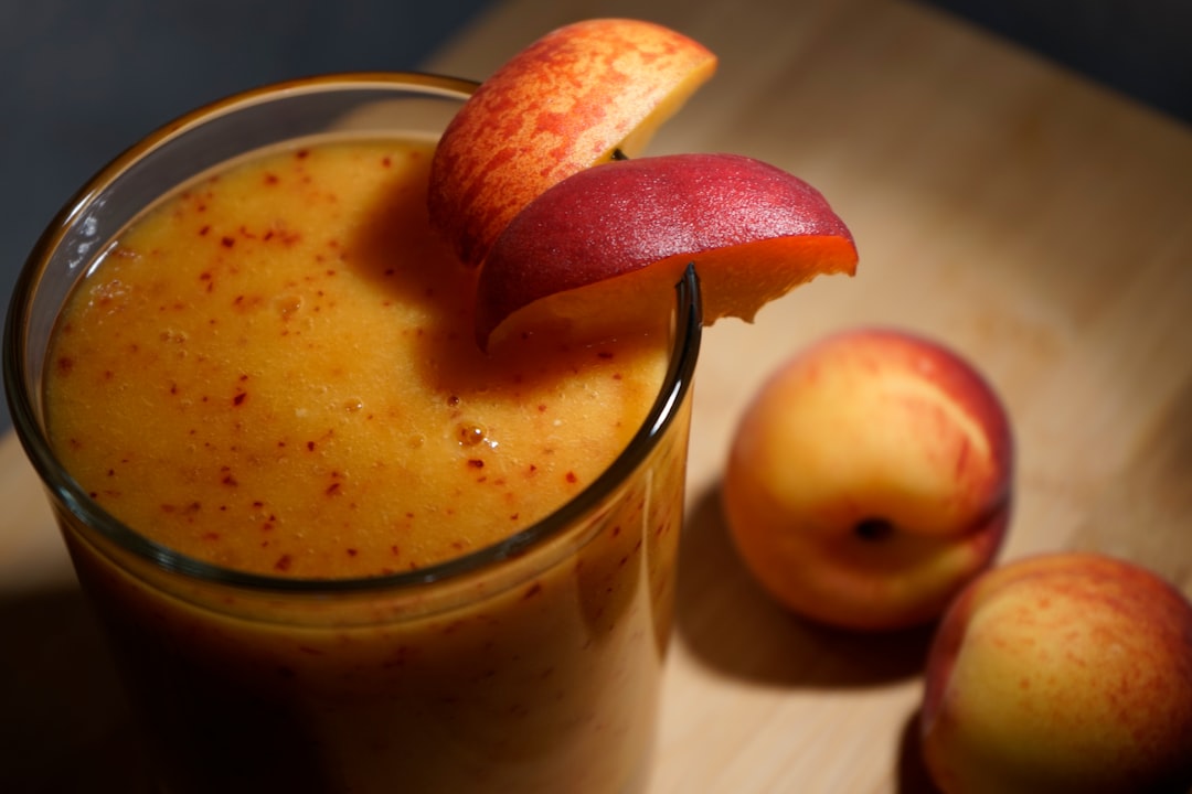 Peach smoothie enjoyed on a summer afternoon