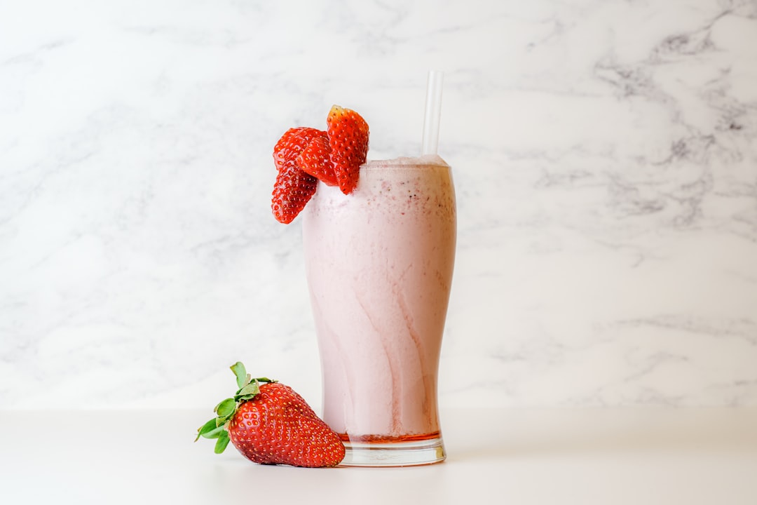 Strawberry milkshake with whipped cream