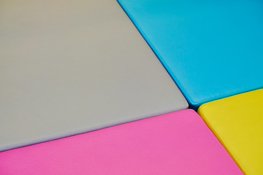 Flexible colorful cutting mats in a stack