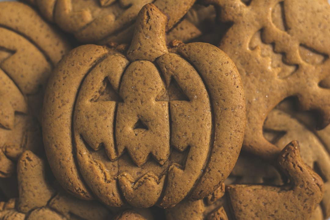 Assortment of spooky Halloween sugar cookies decorated with icing