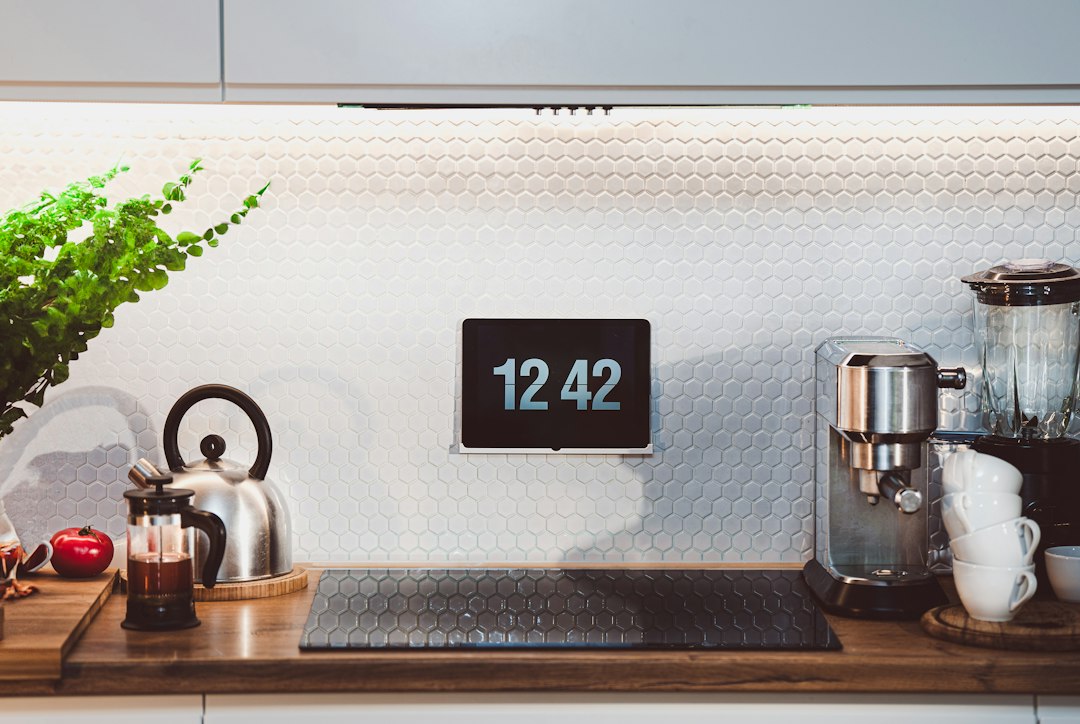 A digital kitchen timer counting down on the counter