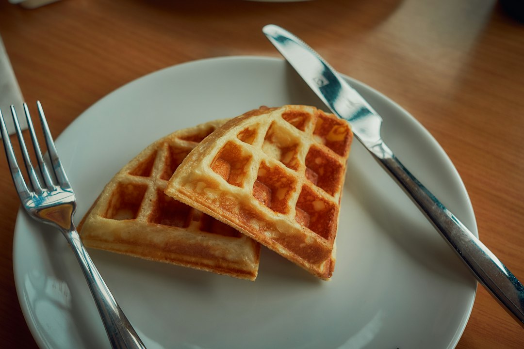 Coffee and a waffle on a quiet morning